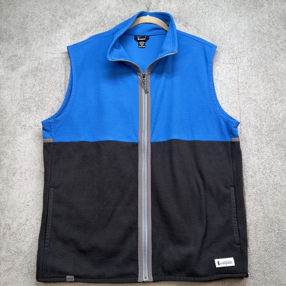 Cotopaxi Fleece Vest Men's Large Blue Gray Full Zip Outdoor Layering